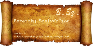 Beretzky Szalvátor névjegykártya
